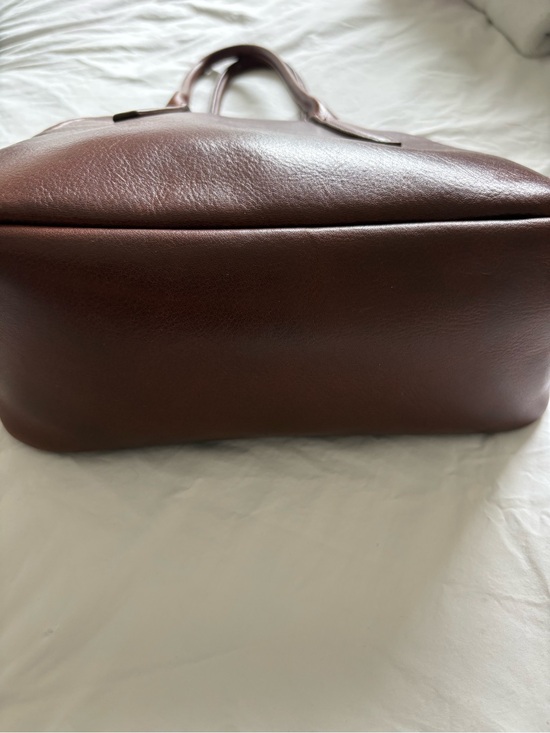 Classic Brown Leather ”bowling” Bag - Women